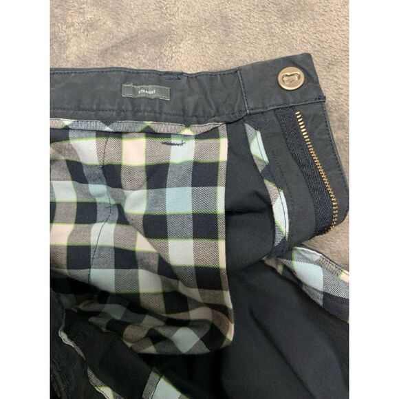 Bonobos Pants Men's 35x34 Blue Plaid Lined Pockets Washed Chinos Cotton Zipfly - Picture 7 of 14
